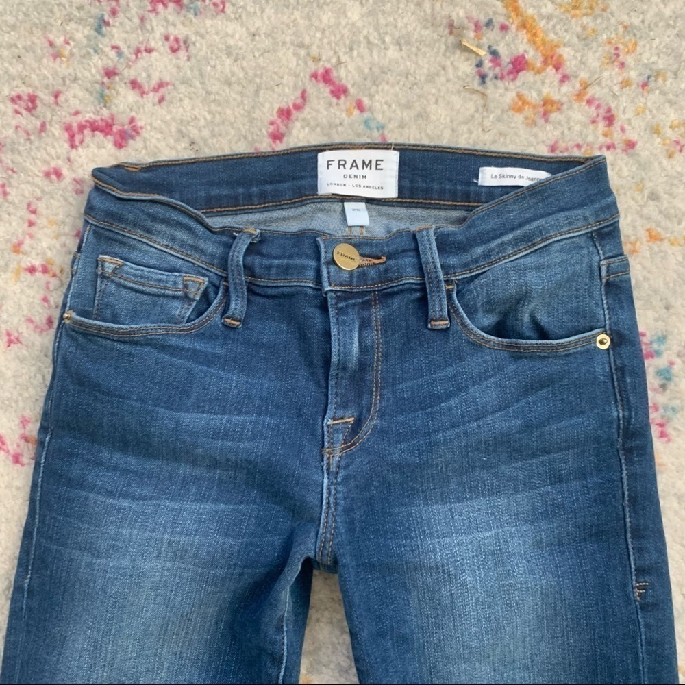 FRAME Le‎ Skinny De Jeanne Jeans In Adair (Tie Dye) sz 25 - Picture 4 of 7